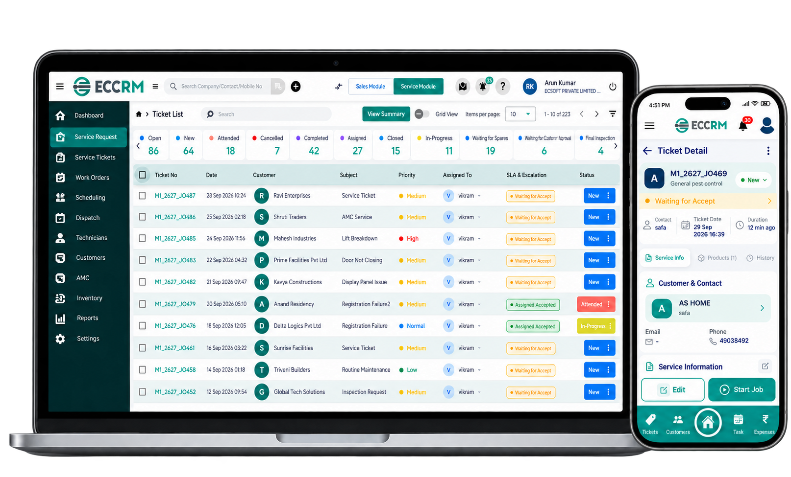 Field Service Management software - Ticket
